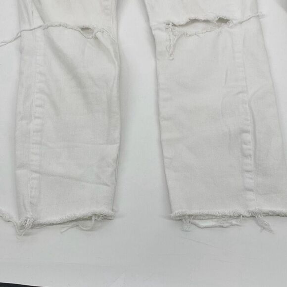 AGOLDE | Revolve Sophie Crop Distressed Mid -Rise Jeans white 29 - Picture 7 of 16